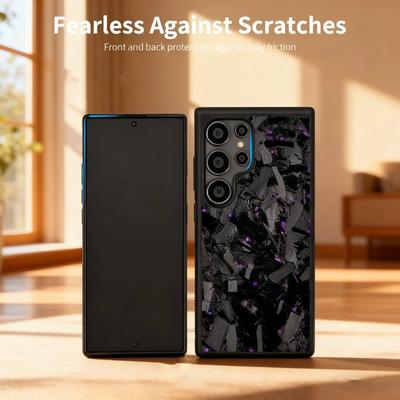 Luxury Carbon Fiber Texture MagSafe Case For Samsung Galaxy S25 S24 S23 S22 Plus Ultra Alloy Lens Shockproof Cover