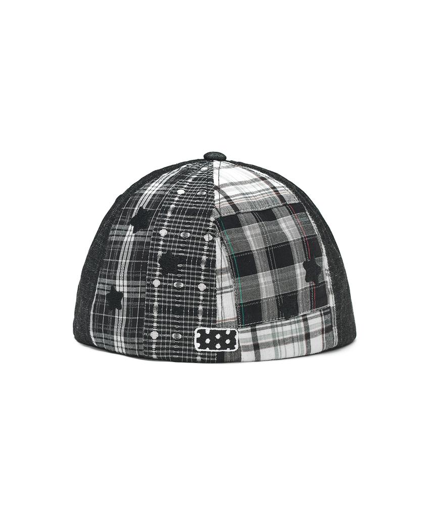 HUG YOUR SKIN Patchwork Denim Snapback (Black)