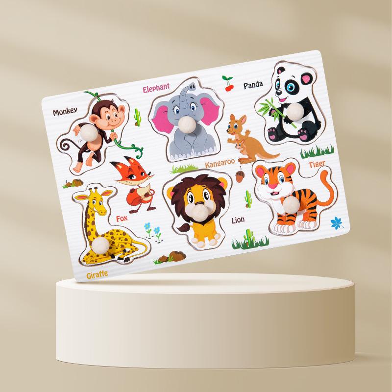 Montessori Early Education Handheld Board 1-2 Year Old Baby Puzzle Matching Panel Toy