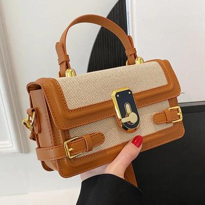 Retro-Umhängetasche mit einem Schultergurt, kleiner Stil, Kontrastpanel, Luxus-Designer-Vintage-Geldbörse für Damen, neu