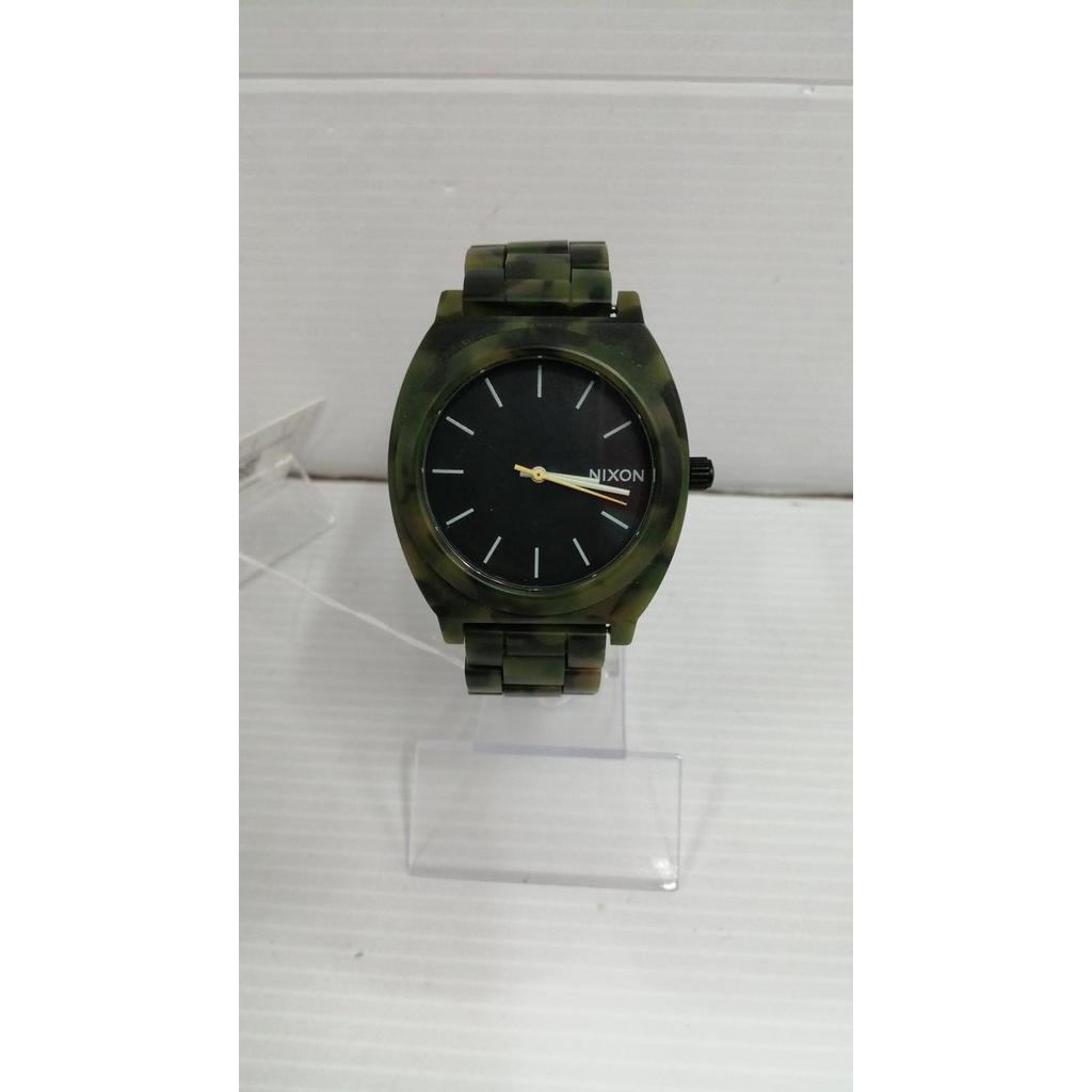 Used NIXON Analog GRN Camo TIME TELLER ACETATE