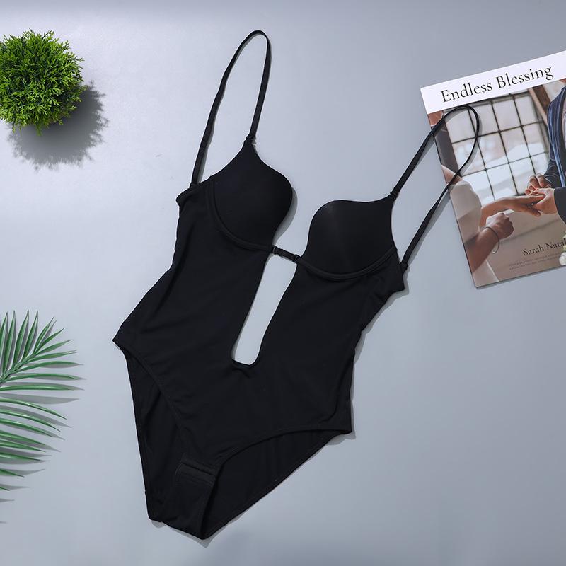 

Европейское и американское цельное нижнее белье Мягкий стальной косточка Сексуальный бюстгальтер Большой Без спинки Модное и удобное нижнее белье S чёрный