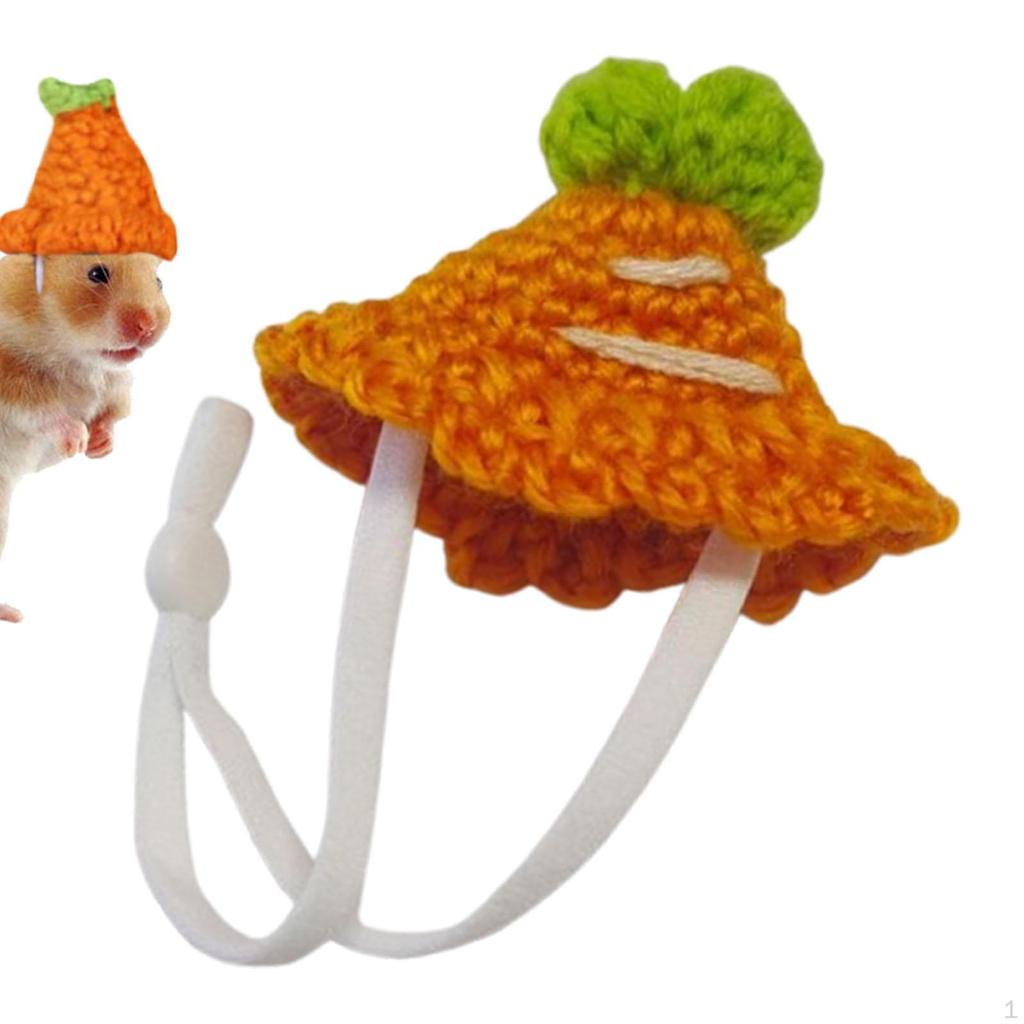 Adjustable Hat for Small Animals, Knitted Headgear Hamsters And Rodents