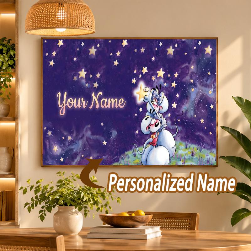 Custom Name Diddl 5D Diamond Painting Personalized Full Drill Diamond Art Kit Gift
