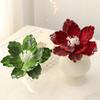 New 15CM Artificial Poinsettia Flower Glitter Sequins Christmas Glitter Flower Sparkling Sequins Flower Home Decoration