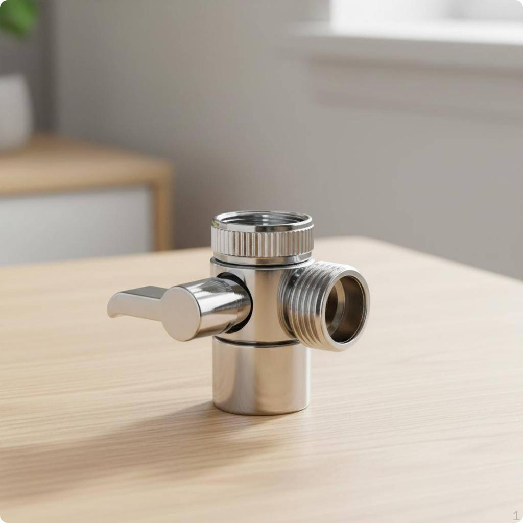 Brass Faucet Splitter Full Copper 1 To 2 Diverter High Stream Two Connector Adapter