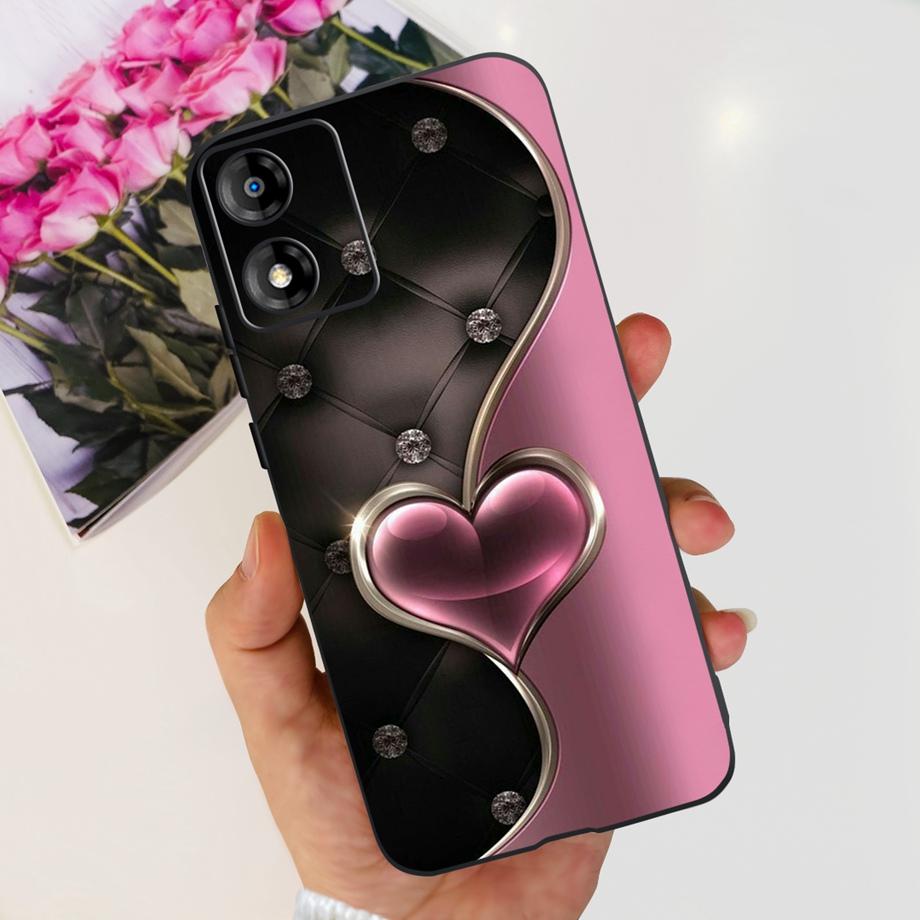 Per Motorola Moto E13 Moto G13 Custodia Nero Opaco Silicone Liquido Cover Morbida Adorabile Gatto Cartone Animato Gelatina Custodie Per MotoE13 E 13 G 13