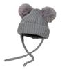 Pompom Winter Baby Hats Cute Beanies Caps Bear Ear Protection Knitted Boys Girls Headwraps Warm Kids Crochet Infant Kid Headwear