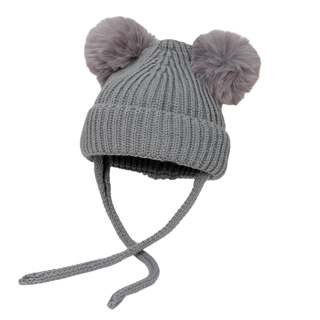 Pompom Winter Baby Hats Cute Beanies Caps Bear Ear Protection Knitted Boys Girls Headwraps Warm Kids Crochet Infant Kid Headwear
