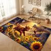 Highland Cow Theme Soft Crystal Velvet Rug Custom Name & Text Print Non Slip Floor Rug for Bedroom Living Room