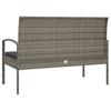 Vidaxl Ławka Ogrodowa Z Poduszką, Szara, 105 Cm, Polirattan