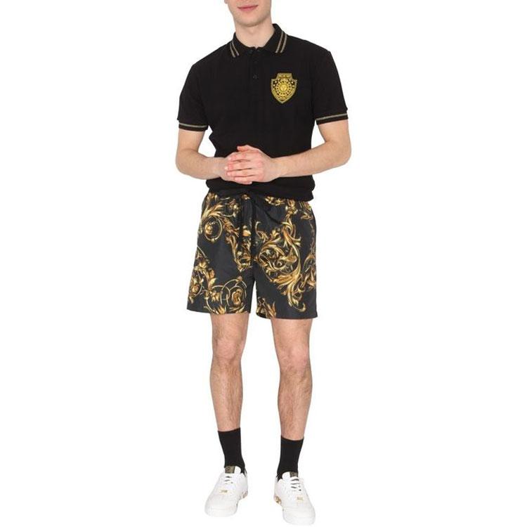 VERSACE JEANS COUTURE SS22 Polo Shirt Men's Black 72GAGT11-CJ01T-G89