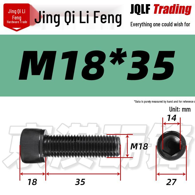 M18-20 High-Strength Black Hex Socket Head Cap Screws with Knurled Cylindrical Bolts