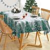 Christmas Forest Cardinal Pine Tree Waterproof Tablecloth Party Table Decor Winter Holiday Kitchen Dining Tablecloth Xmas Decor