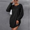 Womens Sweater Dress Long Sleeve Casual Jumper Sweater Dress Loose Plus Size Plush Warm Autumn Winter Dresses