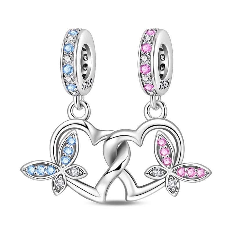 Charm Copper Romantic Butterfly Theme Collection Pendant And Beads 3Mm Original Bracelet Necklace Women Luxury Jewelry Gift