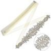 Handmade Wedding Bride Sash with Sparkling Rhinestones and Crystal SelfTied Lace Ribbon Belt for Bride Special Occasion
