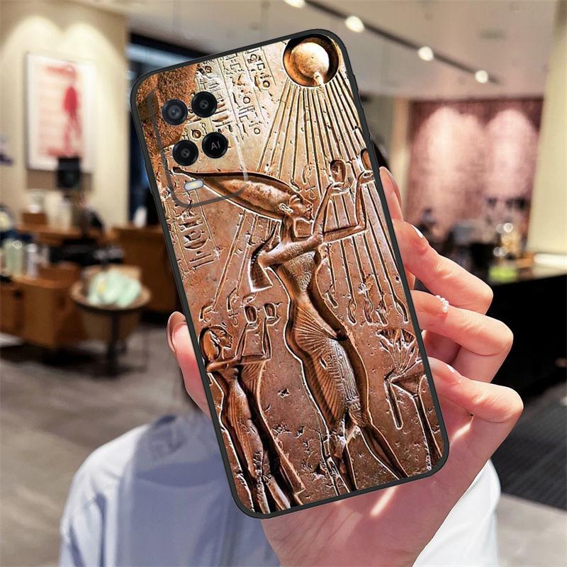 Egypt Pharaoh Mural Case For Oppo A40 A60 A80 A18 A38 A58 A78 A98 A16 A76 A96 A15 A17 A77 A74 A94 A54 A57S Cover