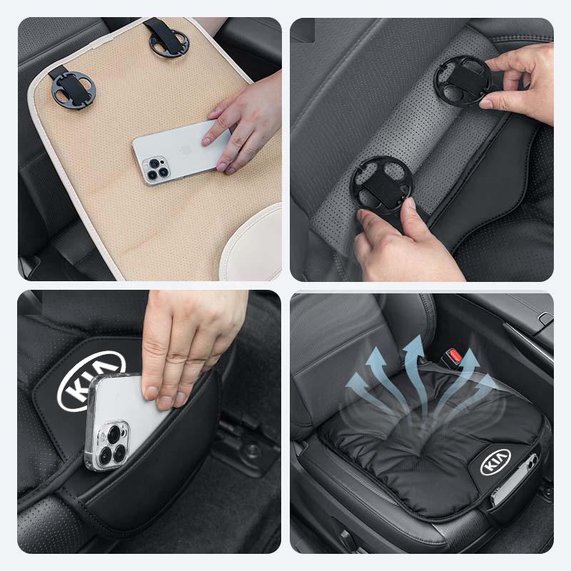 AHJ1 Car Seat Leather Velour Comfort Protection Cushion Storage Bag For KIA K5 K2 Rio Optima Sportage Venga Sorento Stonic Forte