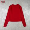 BE T-shirt da donna a maniche lunghe Slim Fit tinta unita stile street casual top sportivo
