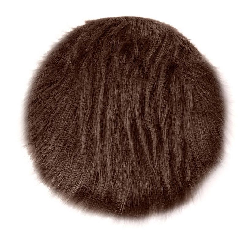 35x35cm Winter Plush Seat Pad Chair Cushion Faux Fur Wool Round Cover Fashion Living Room Soft