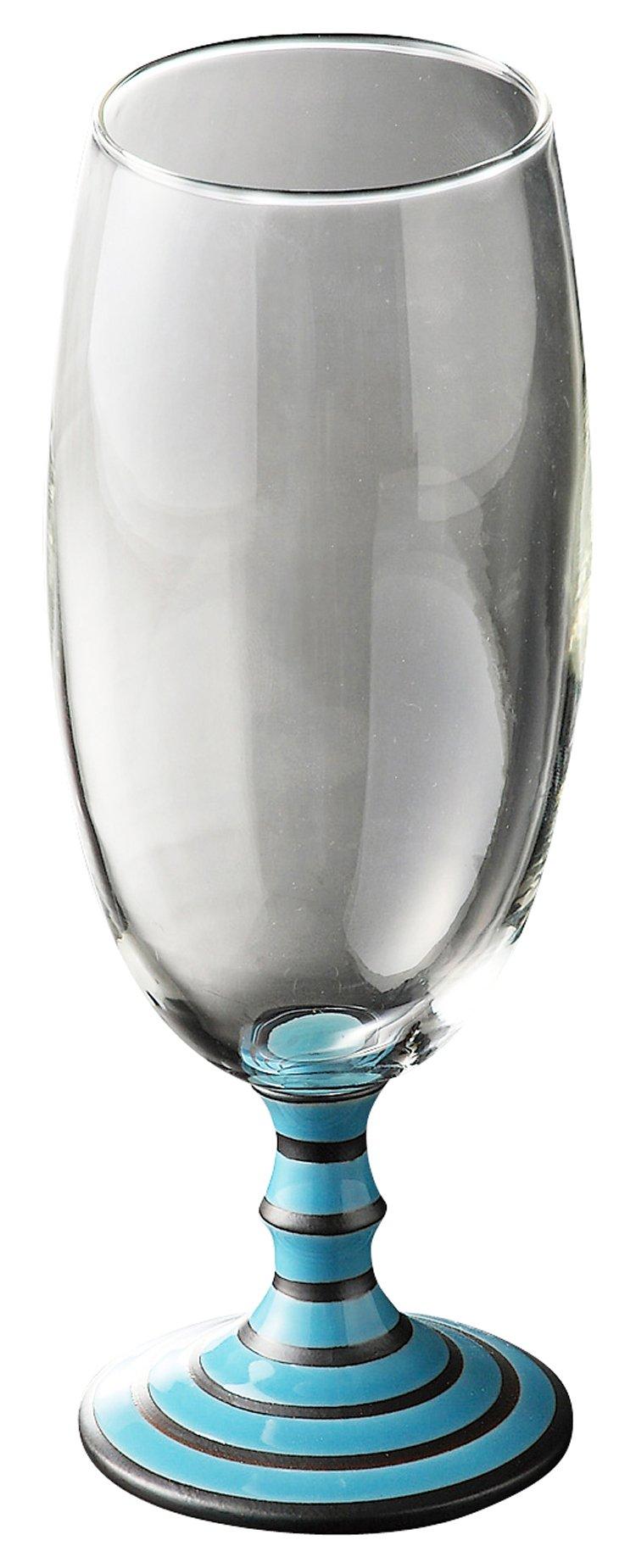 

Toyo Ceramics Arita Ware Romantic Glass Beer in a gift Border (presented box) (Blue) синий