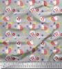Soimoi Japan Crepe Satin Fabric Dot,Parrot & PineJuice Summer Designs Fabric Prints By Metre 42 Inch