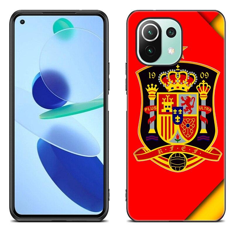 Spain Coat of Arms Flag Case For Xiaomi Mi 11 Lite NE 11i 10T 11T Pro A2 A3 Lite POCO F3 M3 M4 C31 X3 Pro NFC GT Black Cover