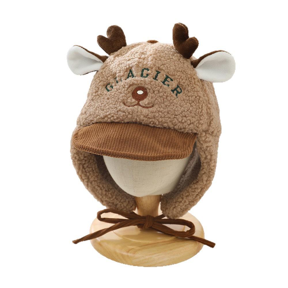 Kinder-Gehörschutz-Geweihhut - Koreanischer Lammwollpullover für Jungen und Mädchen, Perfekt für Herbst/Winter-Wärme