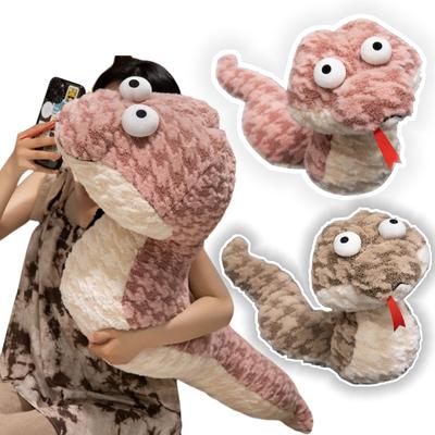 Bichinho de Pelúcia Desenho Animado 45-110cm Olhos Grandes Cobra Brinquedo de Pelúcia Macio Fofo Longo Cobra Boneca para Acalmar Bebê Presentes de Natal Decoração