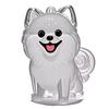 Cute Cartoon Dog Hair Storage Keychain Charm with Pompon Pendant