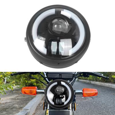 High Brightness LED Motorcycle Headlight Combined Turn Indicators Weatherproof Metal Body Retro Head Lamp