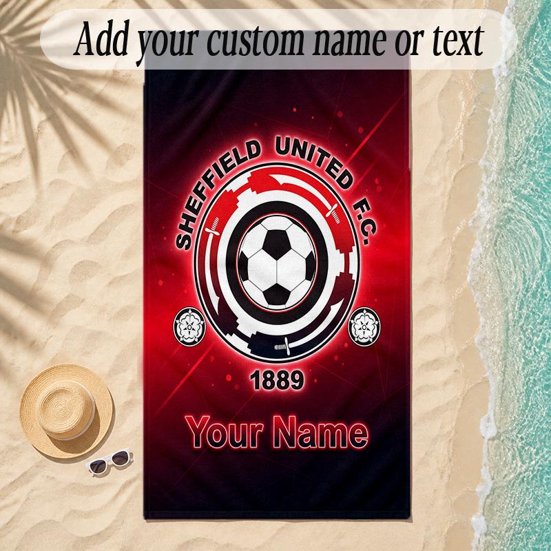 Plaj Havlusu Sheffield United FC Kişiye Özel İsim Metni Kişiselleştirilmiş Yumuşak Havlu Plaj Havuzu İç Mekan Ev Dekorasyonu Hediye