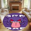 Kulatý koberec s potiskem Gengar, Omyvatelný podlahový koberec, Do předsíně, Koleje, Prádelna, Kancelář, Pracovna, Domácí dekorace, Dárek k narozeninám, Vánocům