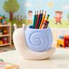 Cartoon Snail Dinosaur Pen Holder Desktop Storage Organizer for Stationery Makeup Brushes, Cute Creative Office Desk Accessory