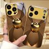 Lucky Flower Petals Electroplated Golden Phone Case For iPhone 14 17 16 15 13 12 11 Pro Max Plus 16E 17Air XR 7 8 XS Back Cover