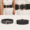 Fashion Gold Buckle Decoration Casual Wide Waist Belt For Fashionable Women