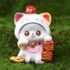 Cute Fortune Cat Figurine Resin Crafts Mini Cat Sculpture  Party Supplies
