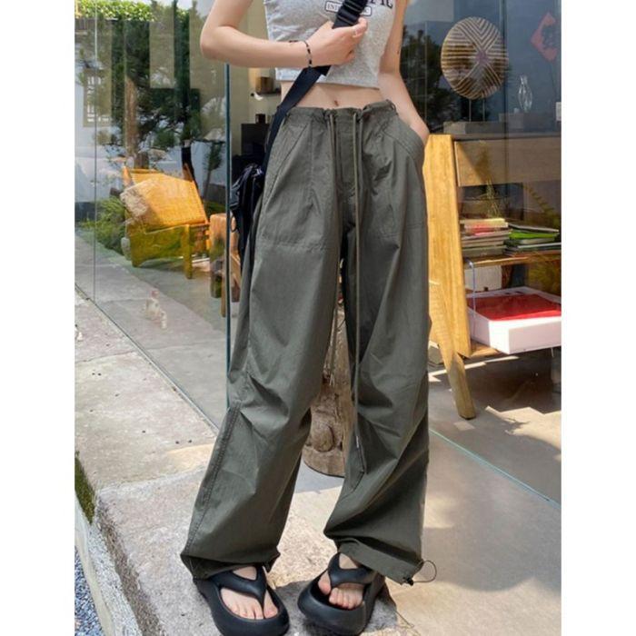 

Casual Pants Women s Spring and Autumn New Loose and Thin Wide-leg Trousers XXL серый