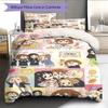 Anime Pattern Bedding Quilt Set Quilt Cover Pillowcase Home Decoration Birthday Gift (1 * Duvet Cover + 2 * Pillowcase, Without Core)