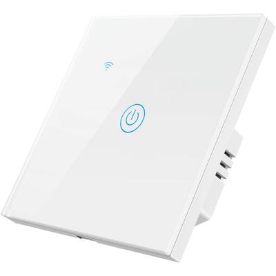 Interrupteur Mural Intelligent WiFi Interrupteurs Tactiles Compatibles avec Alexa et Google Home, Commutateur Tactile à Télécommande via APP, Contrôle Vocal