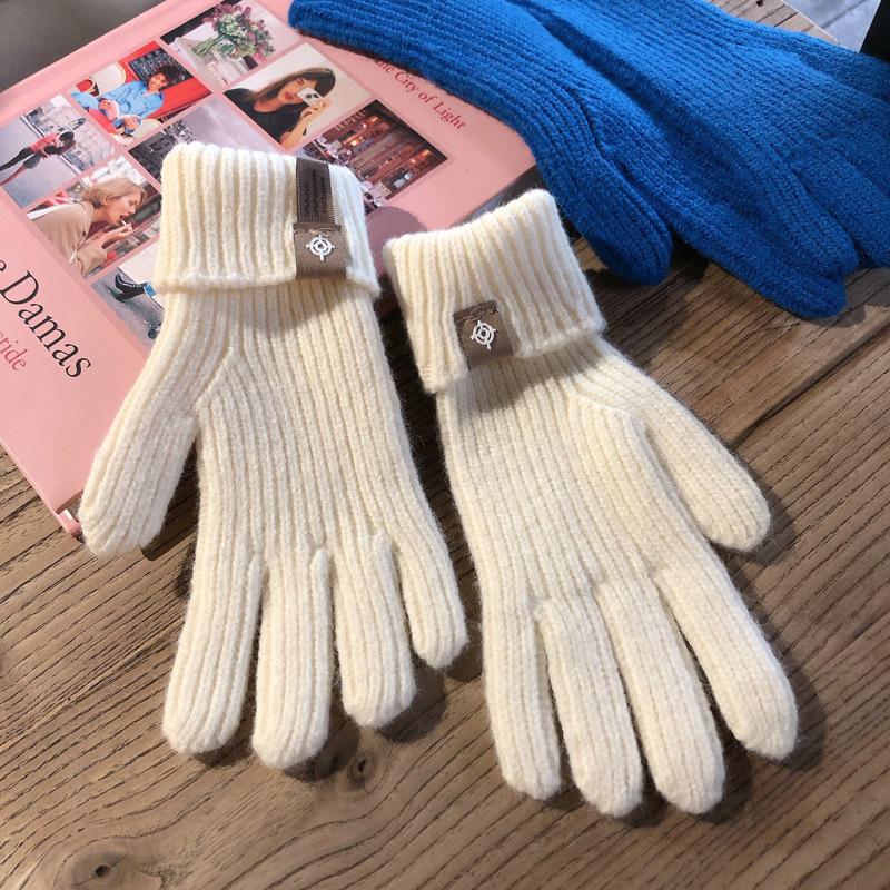 2022  Touch Screen Winter Gloves For Women Cashmere Mittens Ladies Fashion  Knitted  Warm Hand  Gloves