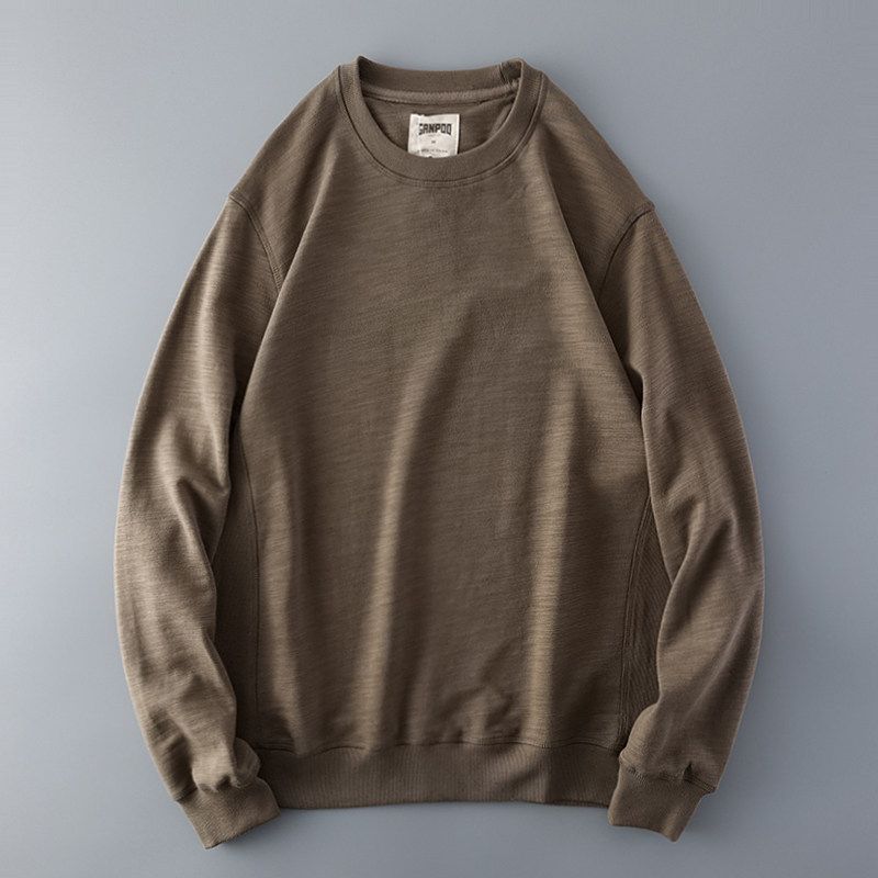 Heavy Weight Retro Spring and Autumn Export Tail Single Terry Sweatshirt