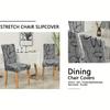 Elastic Chair Cover with Grey Floral Design, Milk Silk Material, Living Room Chair Protector, Four Seasons Dust-proof Chair Cover
