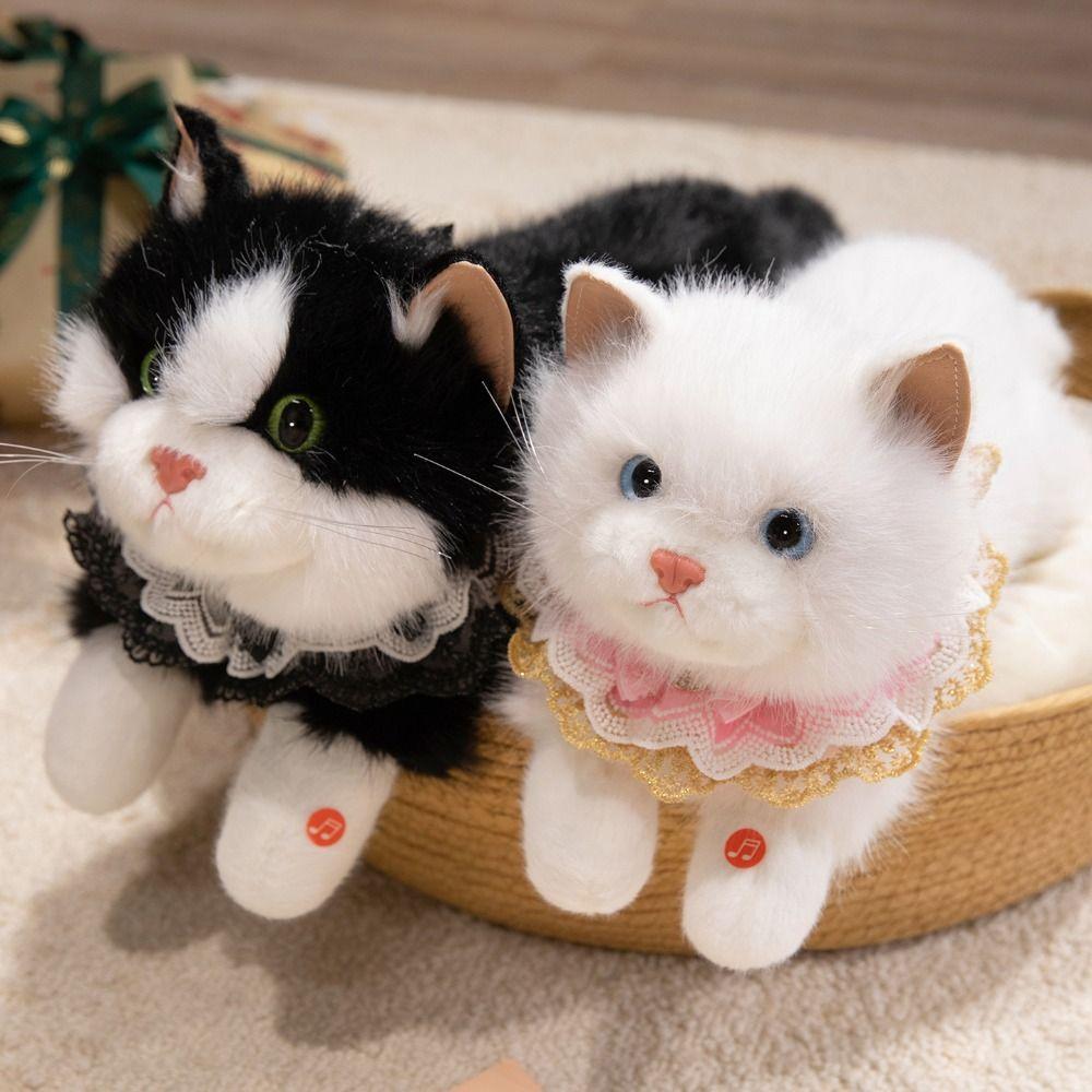 Weiche Simulationskatze Plüschtiere Gesprochenes Simuliertes Kätzchenmodell Niedliches Stofftier Geburtstagsgeschenke
