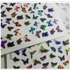 2sheets Nail Art Simulation Laser Butterfly Sticker 3D Sticker Waterproof Cute Butterfly Embossed Nail Sticker Decoracion