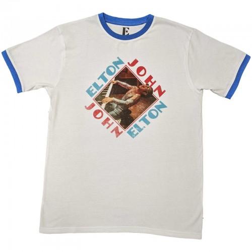 Elton John Unisex-Erwachsene Ringel-T-Shirt