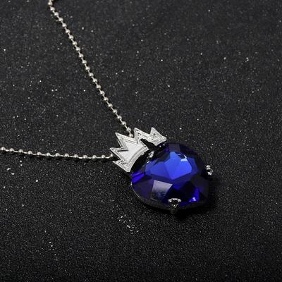 Κολιέ ταινίας Descendants Evie Fairest Red Blue Heart Crown μενταγιόν κολιέ για γυναίκες Αξεσουάρ κοσμημάτων