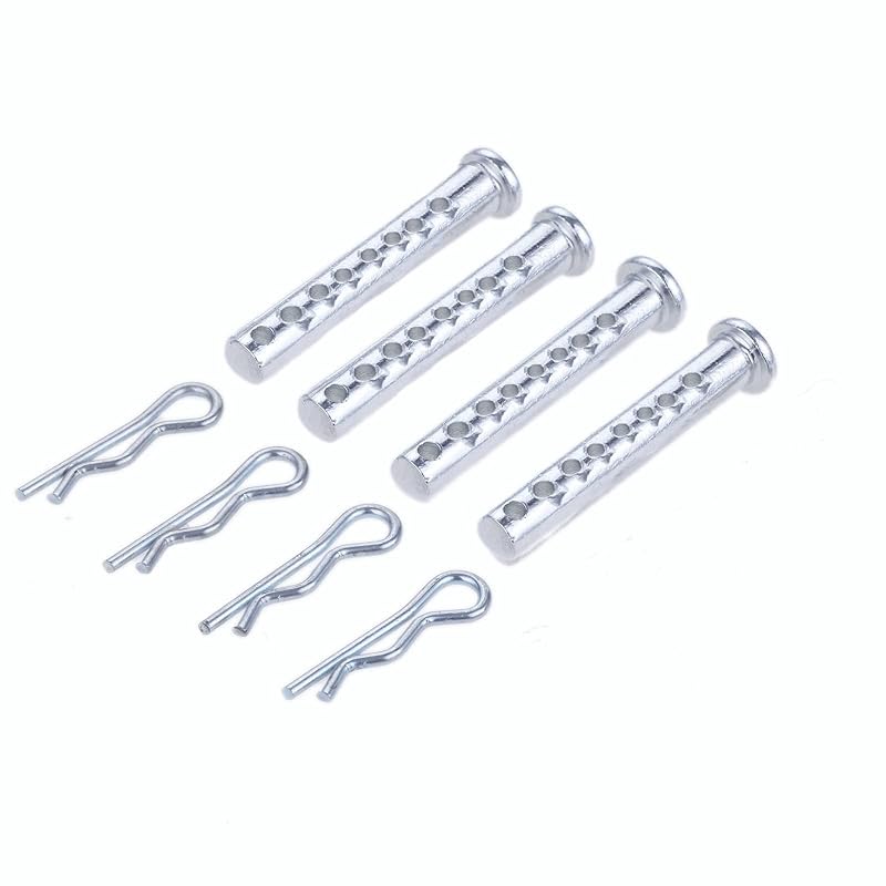 Heavy Duty Adjustable Clevis Pin ,Fastener Tool Size 3/8 x 2inch Zinc Steel 8 Holes W/ Matching R- Clip (4) 4