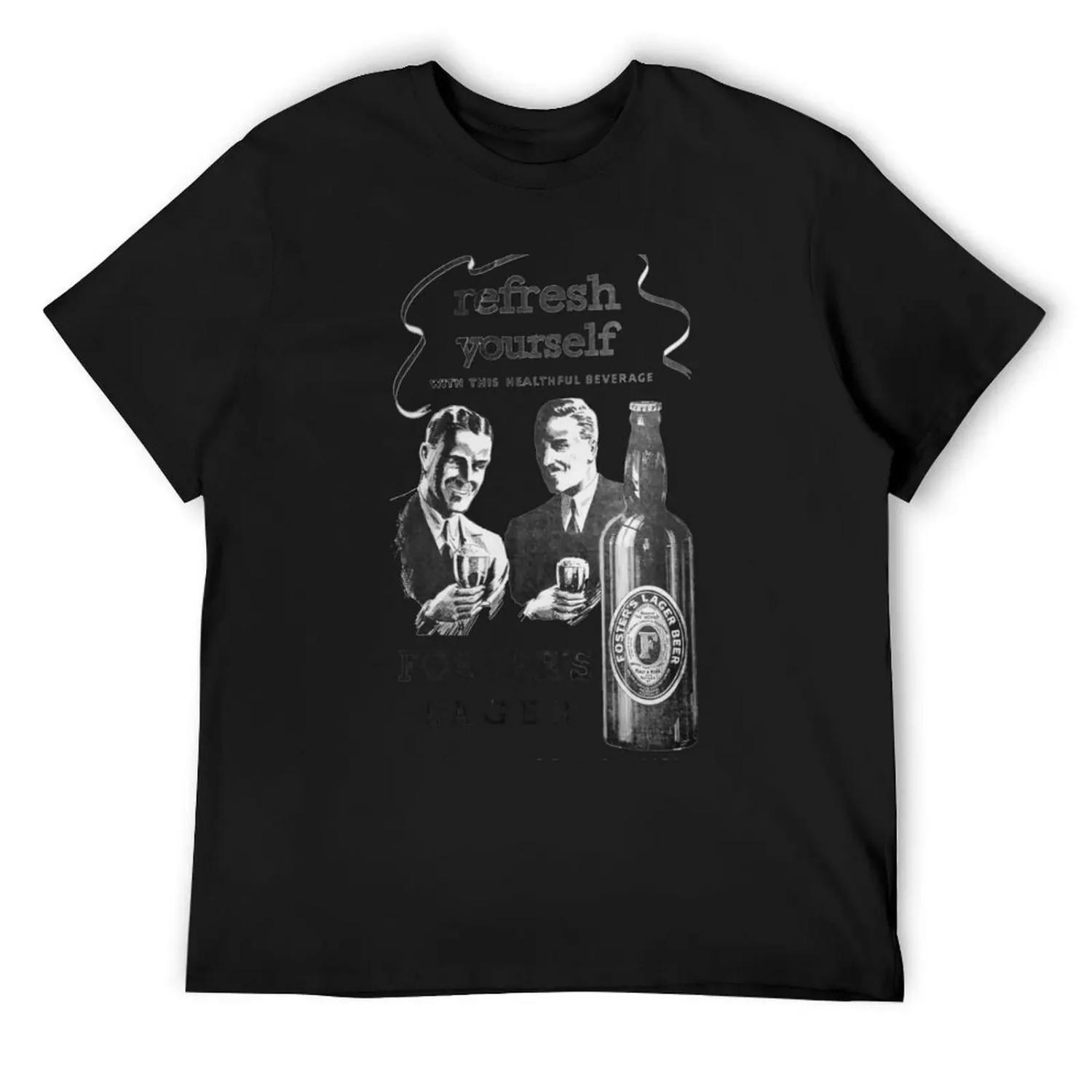 FOSTERS T-Shirt oversized graphic tee Short sleeve tee Funny t-shirts funny shirt cotton mens graphic t-shirts funny S
